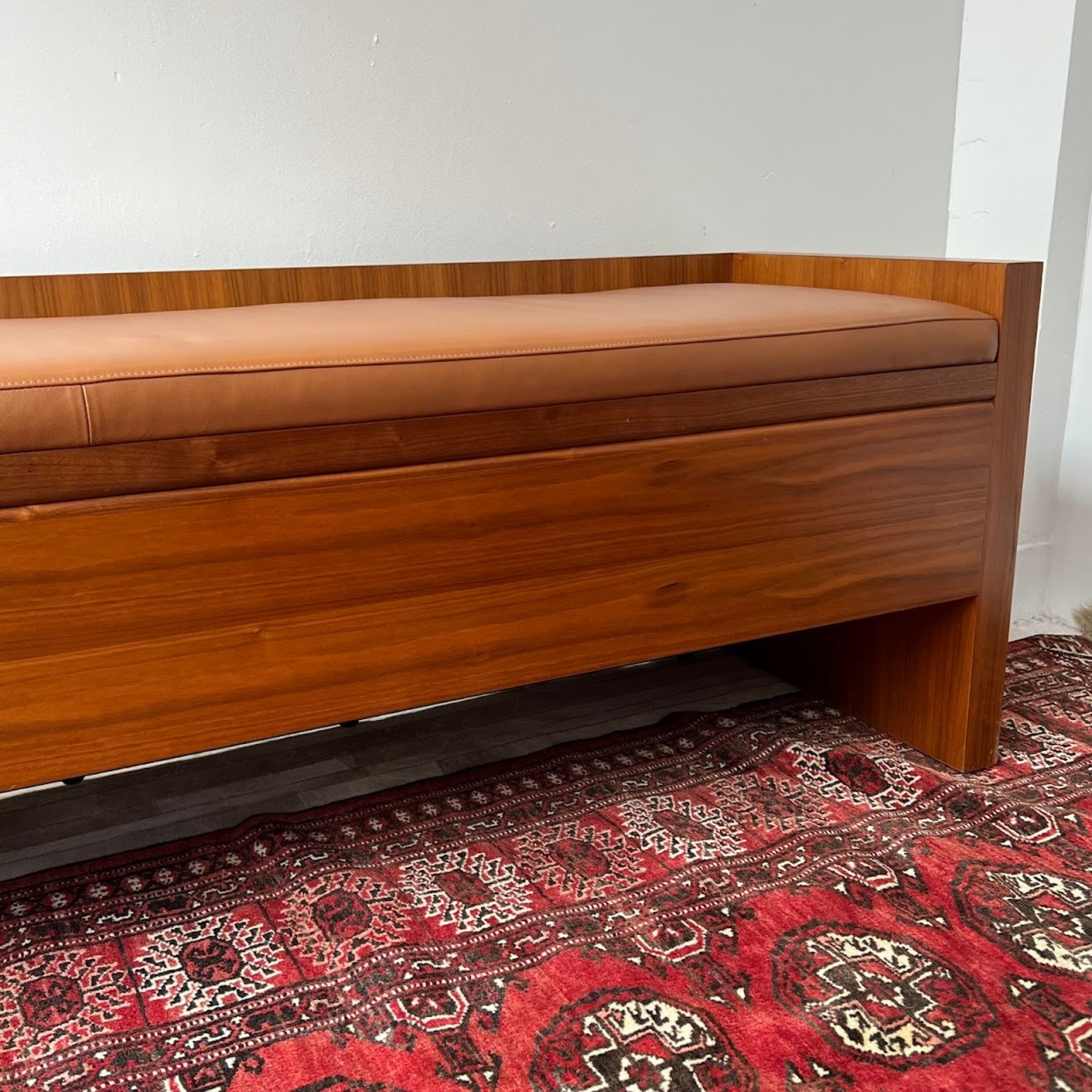 Wood and Leather Custom Bench - image-2