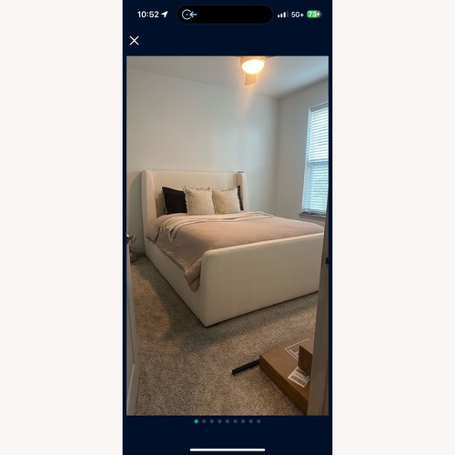 Used Living Spaces Pearson Beige Queen Bed for sale on AptDeco