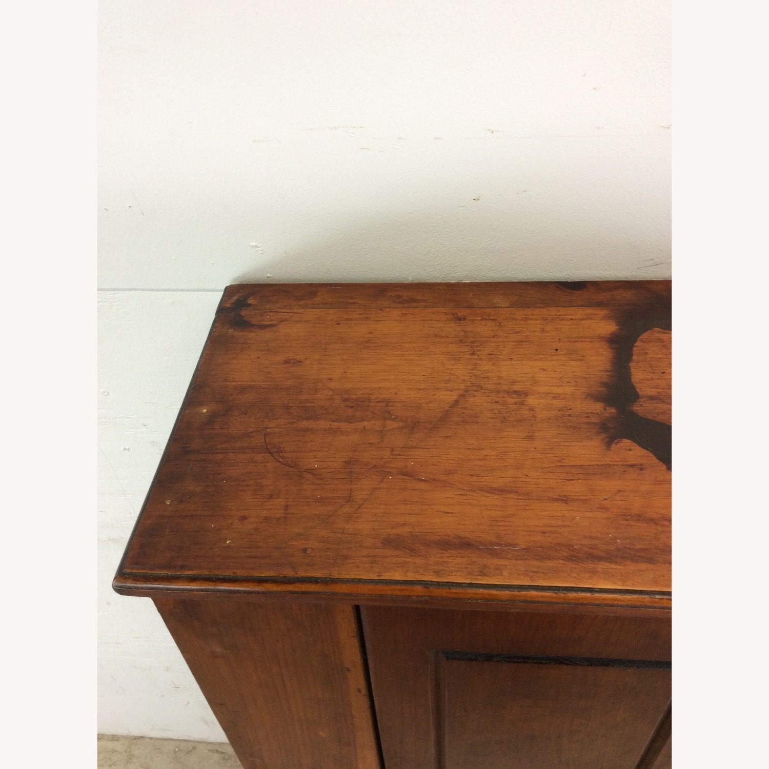 Antique American Pine Cabinet with 4 Shelves - image-4
