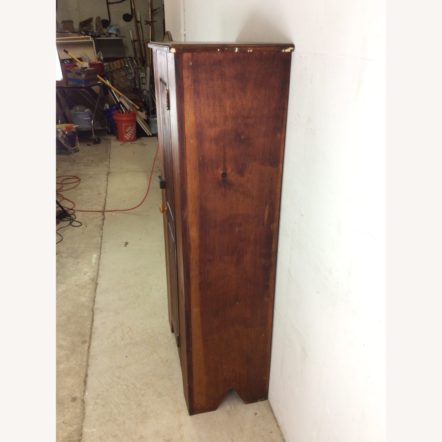 Antique American Pine Cabinet with 4 Shelves - image-18
