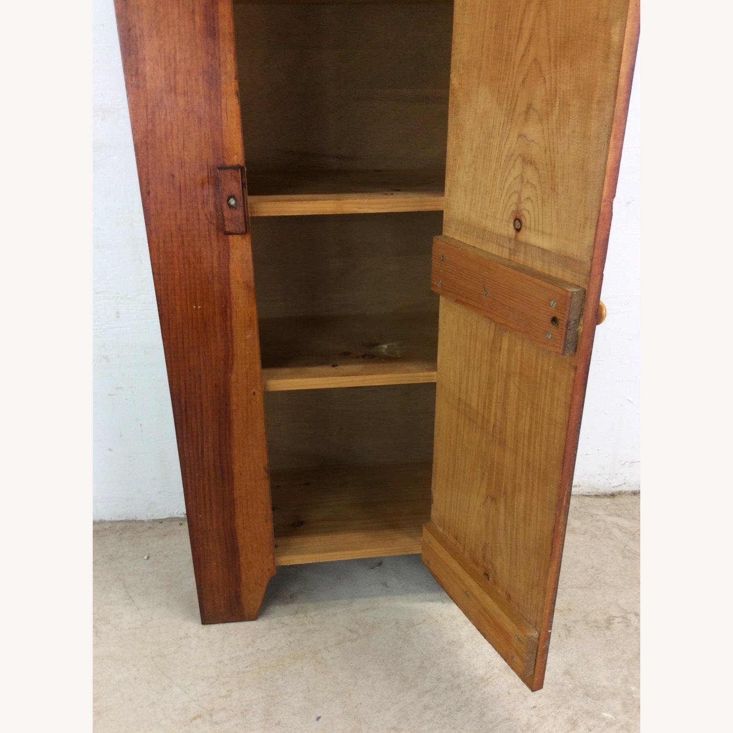 Antique American Pine Cabinet with 4 Shelves - image-16