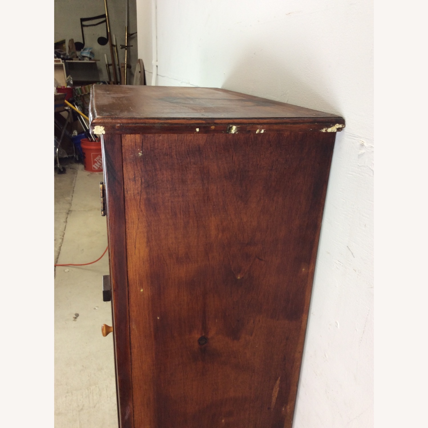 Antique American Pine Cabinet with 4 Shelves - image-19