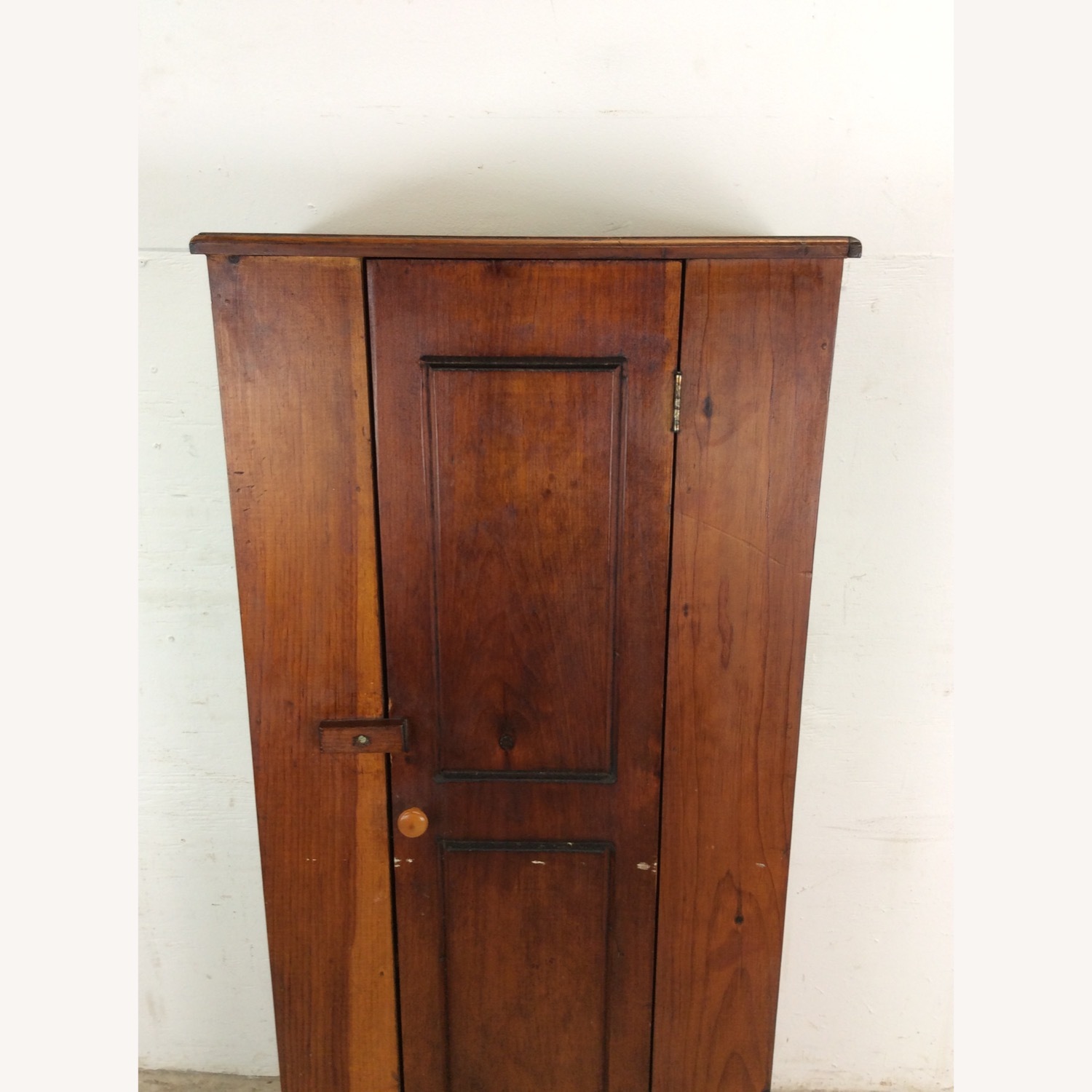 Antique American Pine Cabinet with 4 Shelves - image-5