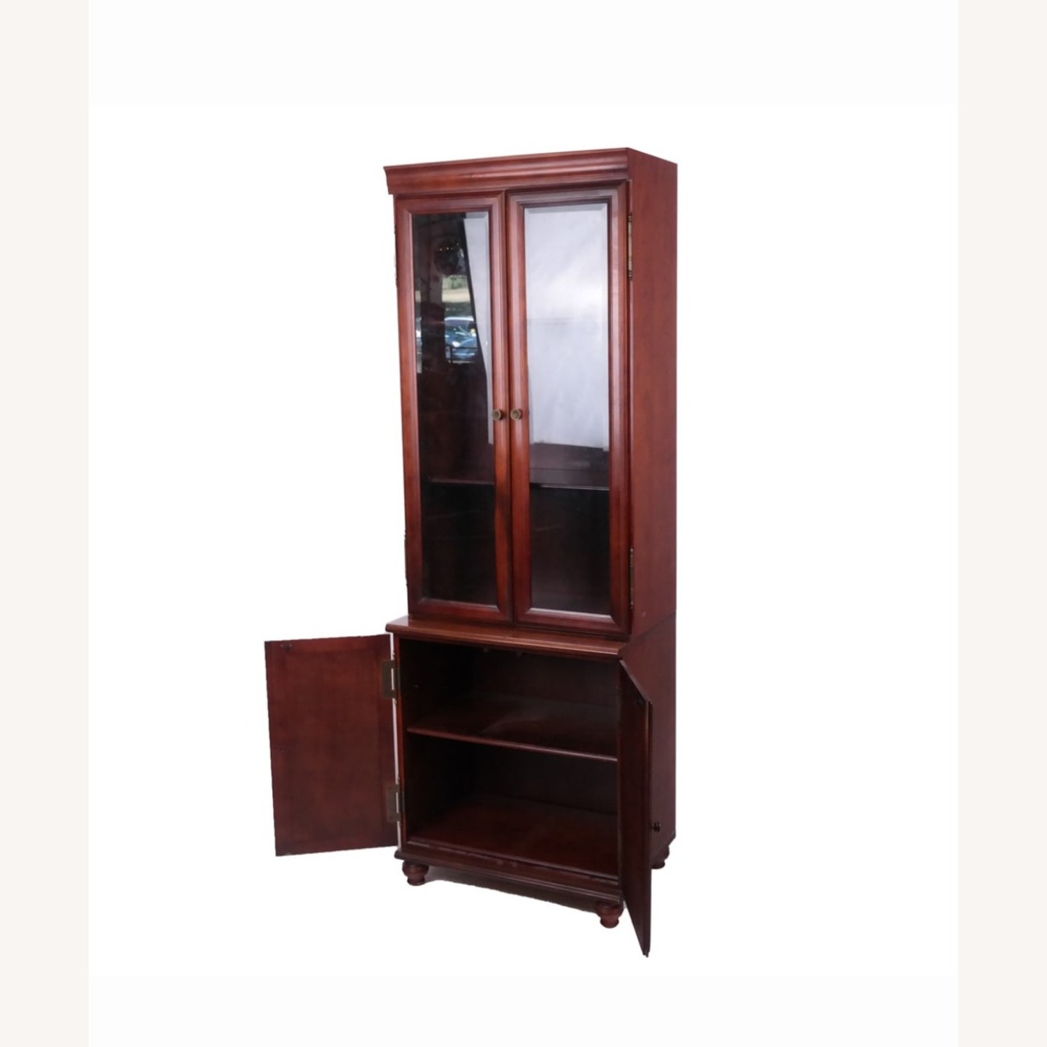 Bombay & Co. Cherry Bookcases w Interior Lights - image-4