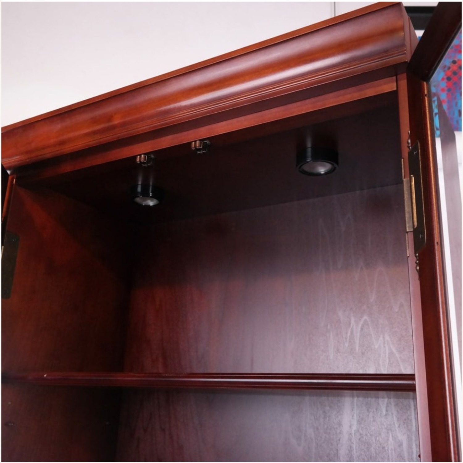 Bombay & Co. Cherry Bookcases w Interior Lights - image-7