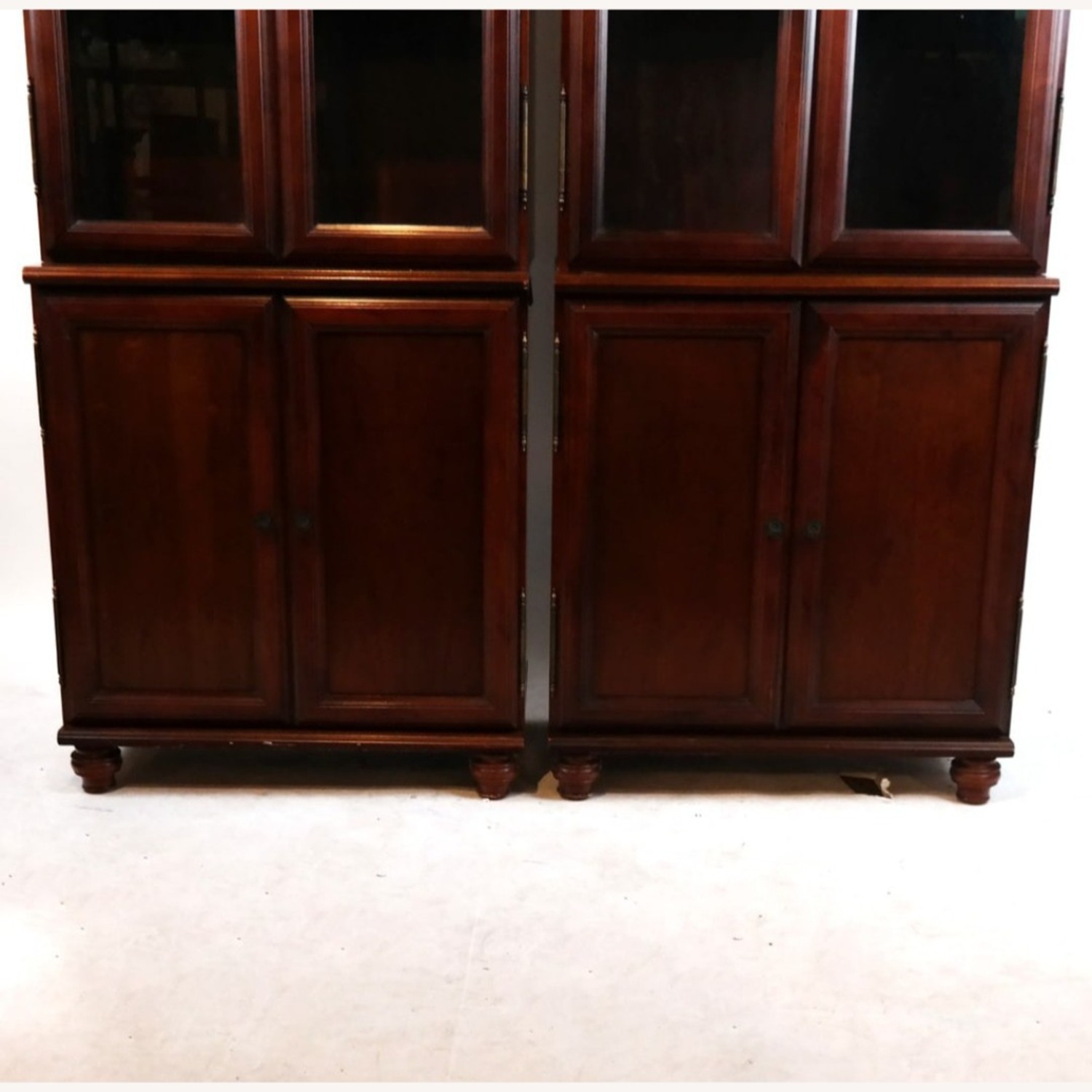 Bombay & Co. Cherry Bookcases w Interior Lights - image-11