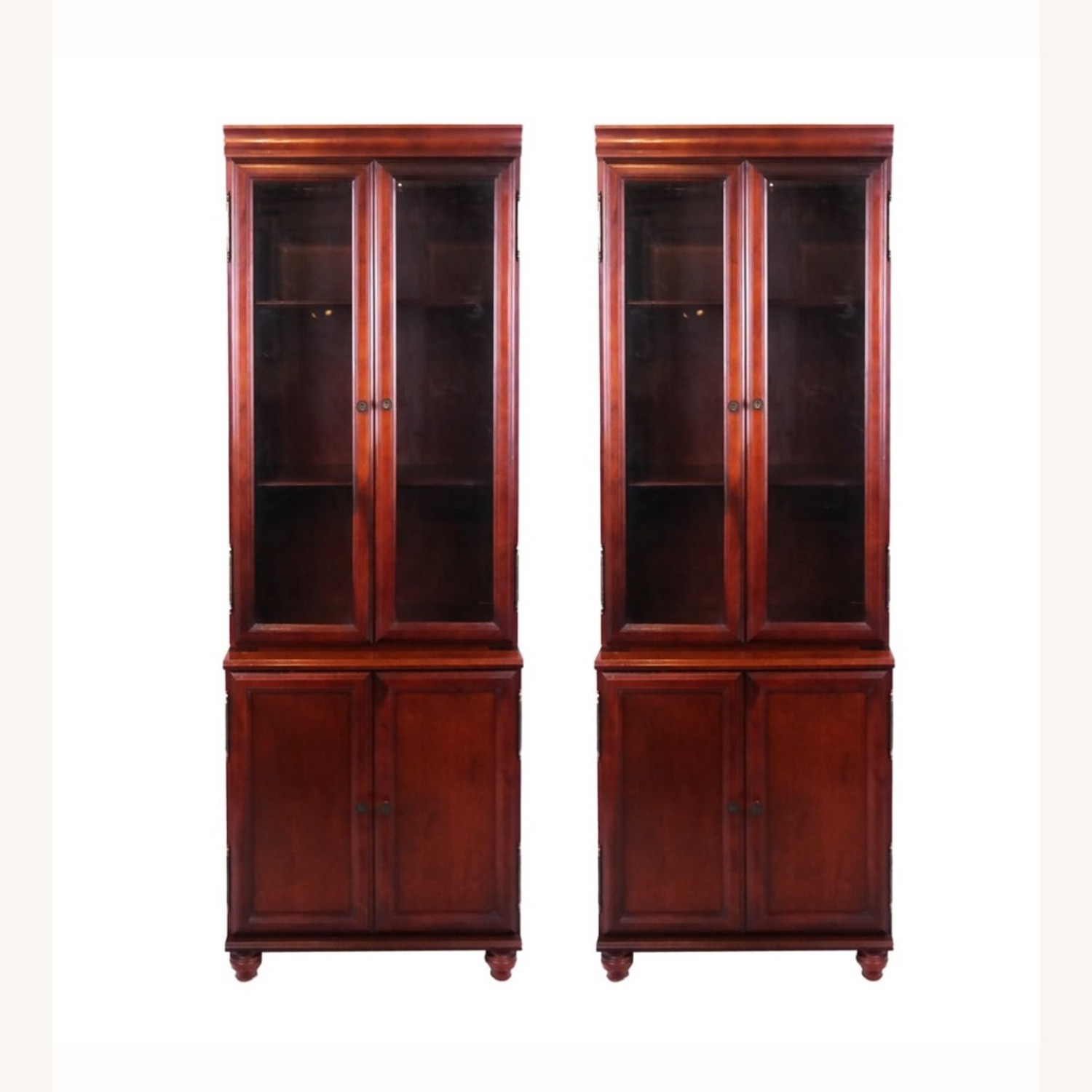 Bombay & Co. Cherry Bookcases w Interior Lights - image-1