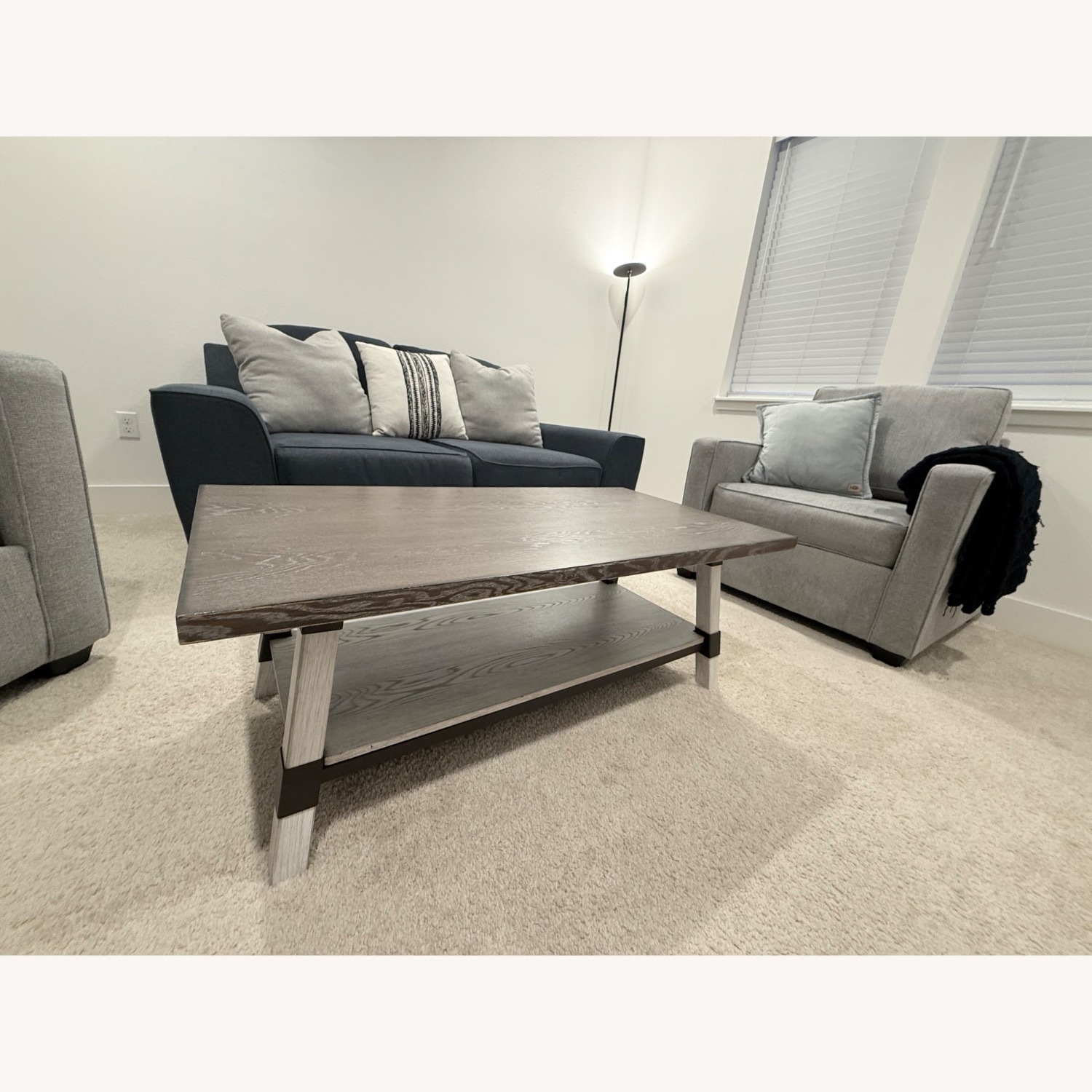 Bonaterra Midnight Navy Blue Fabric 70" Loveseat - image-2