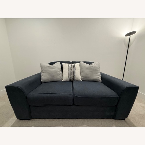 Used Bonaterra Midnight Navy Blue Fabric 70" Loveseat for sale on AptDeco