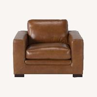 Set of 2 Mason Brown Leather Oversized Arm Chair