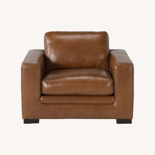Used Set of 2 Mason Brown Leather Oversized Arm Chair for sale on AptDeco