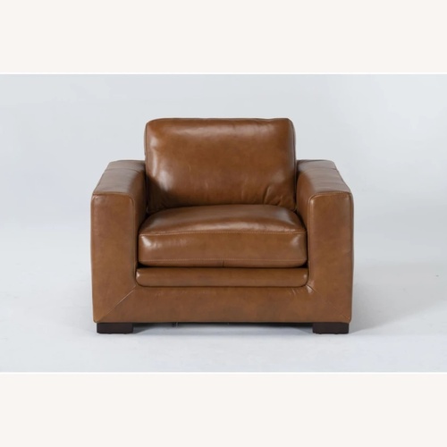 Used Set of 2 Mason Brown Leather Oversized Arm Chair for sale on AptDeco