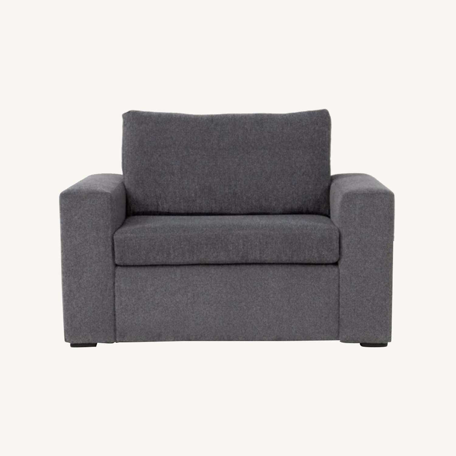 Sebastian Slate Chenille Fabric 55" Oversized Chairs - image-0