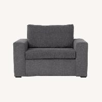 Sebastian Slate Chenille Fabric 55" Oversized Chairs