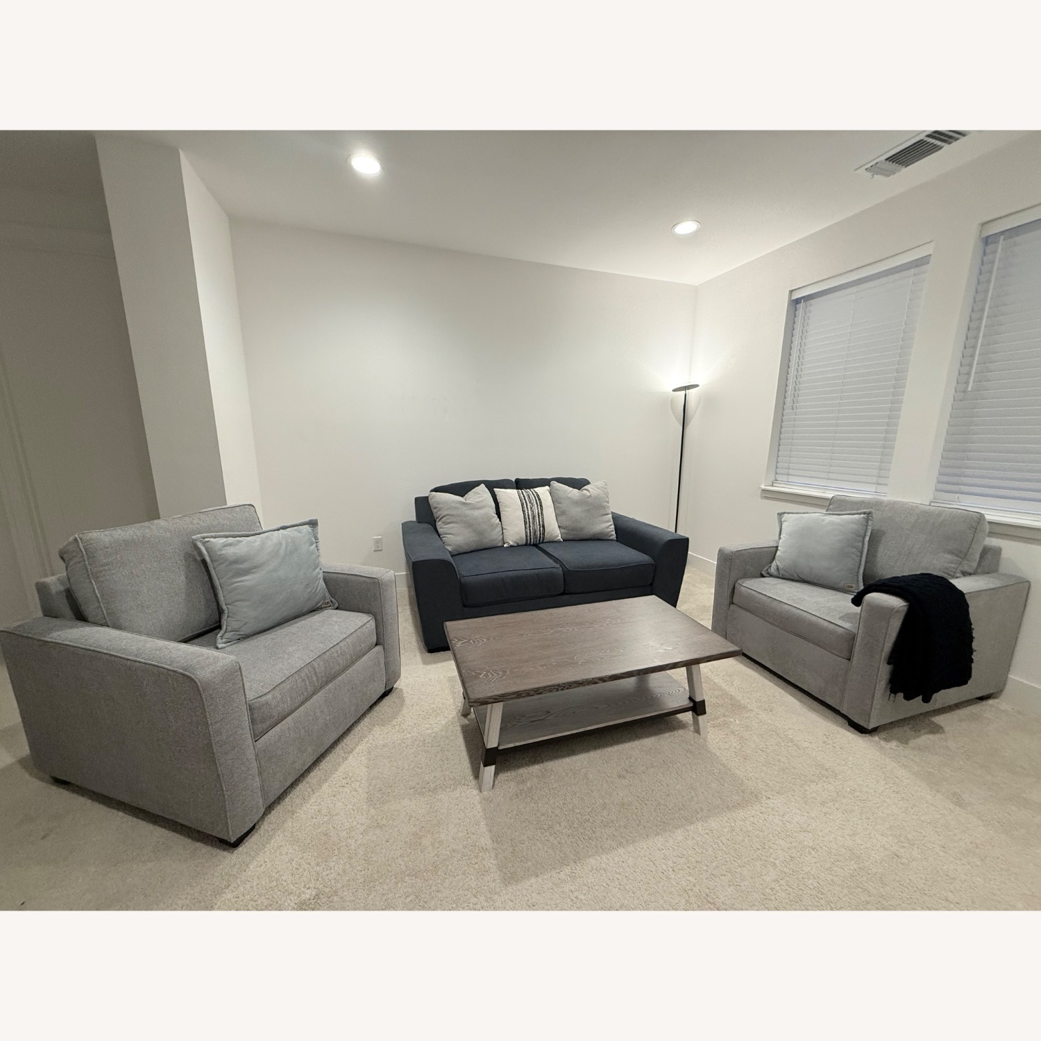 Sebastian Slate Chenille Fabric 55" Oversized Chairs - image-1