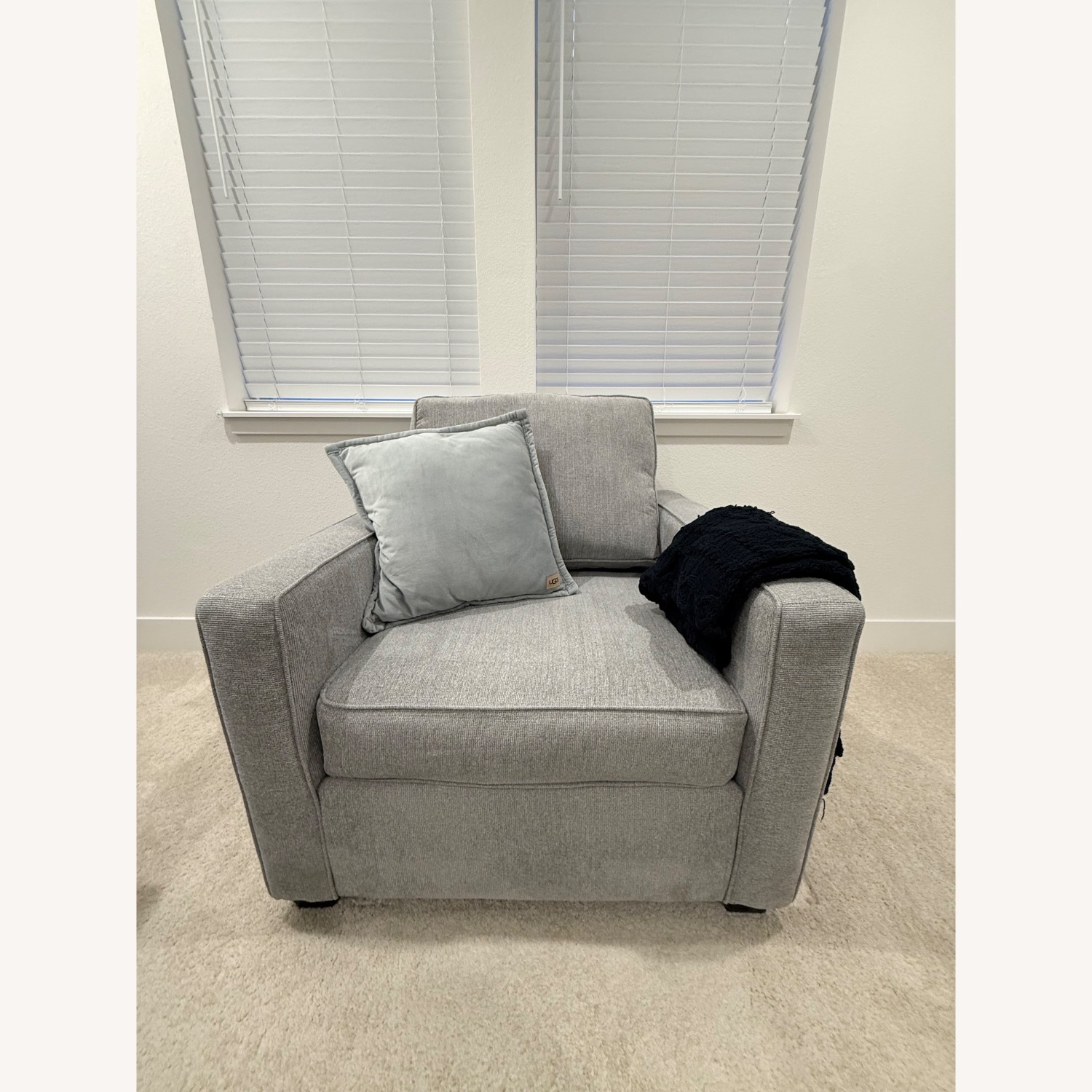 Sebastian Slate Chenille Fabric 55" Oversized Chairs - image-2