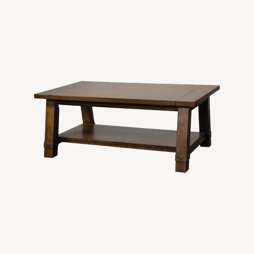 Used Randolph Brown Wood Rectangle Coffee Table  for sale on AptDeco