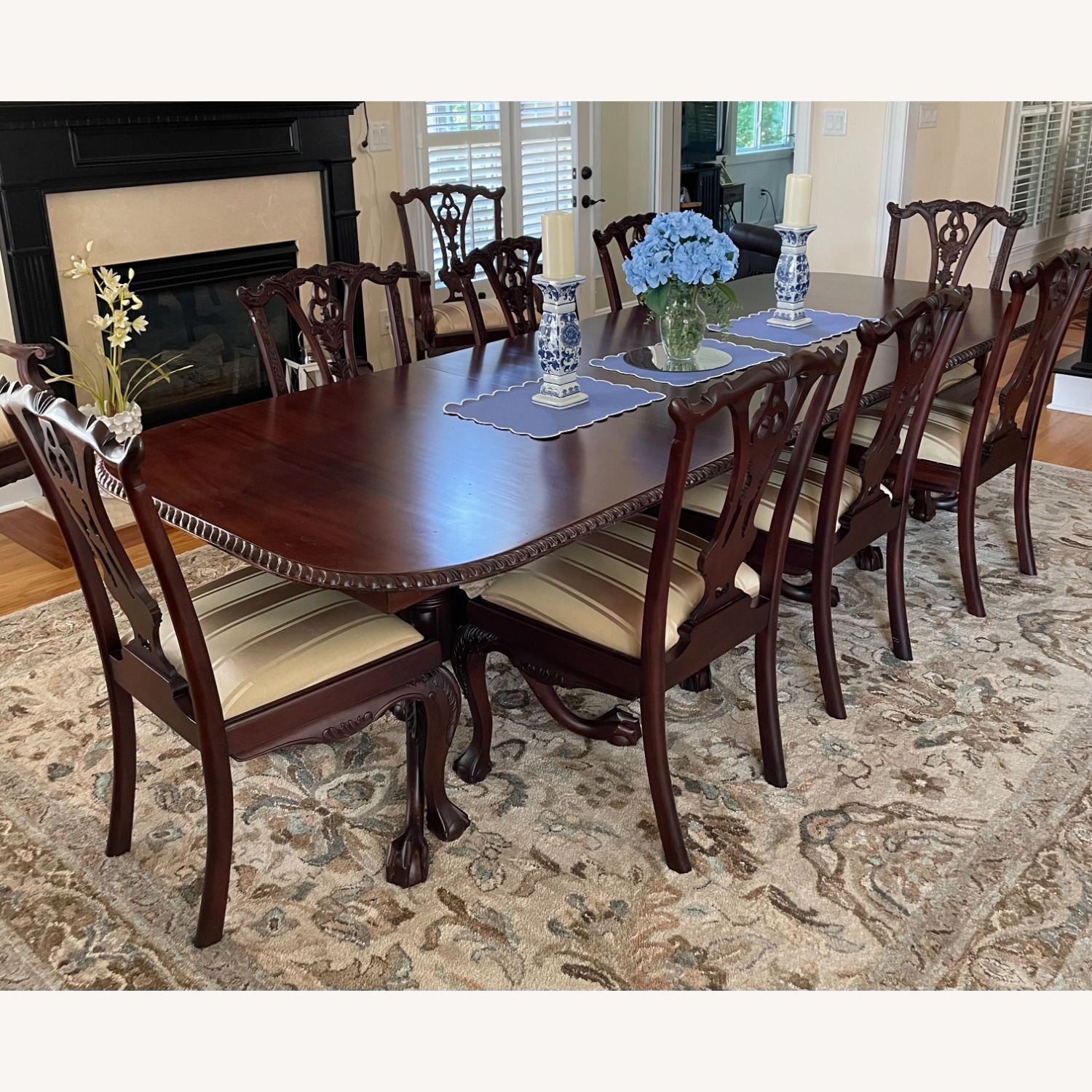 Maitland Smith Mahogany Chippendale Dining/Conference Room Set - image-3