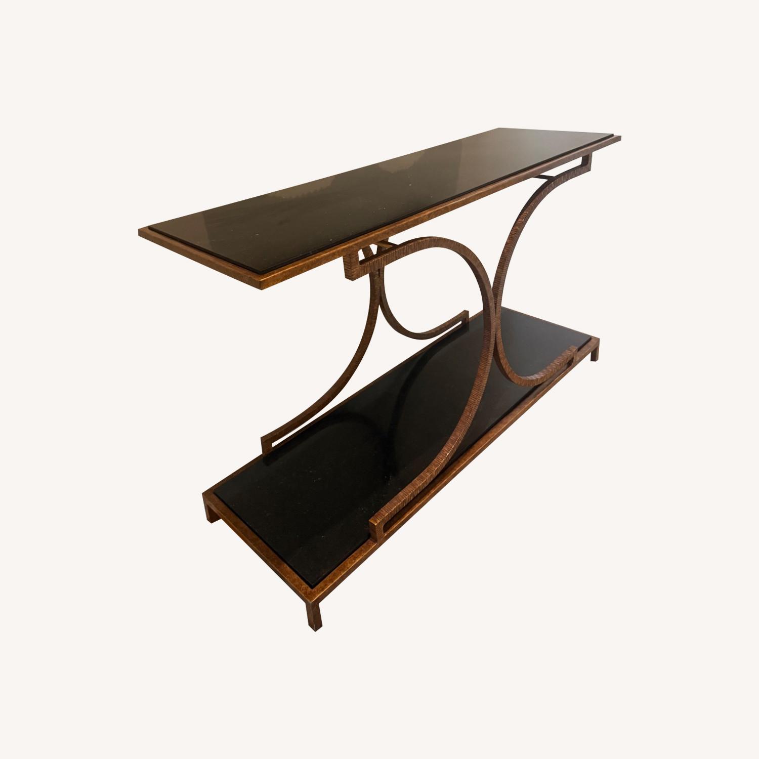 Bronze Granite Console Table and Mirror - image-0