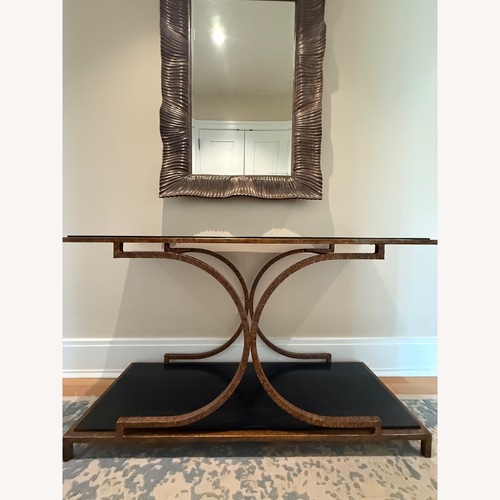 Used Bronze Granite Console Table and Mirror for sale on AptDeco