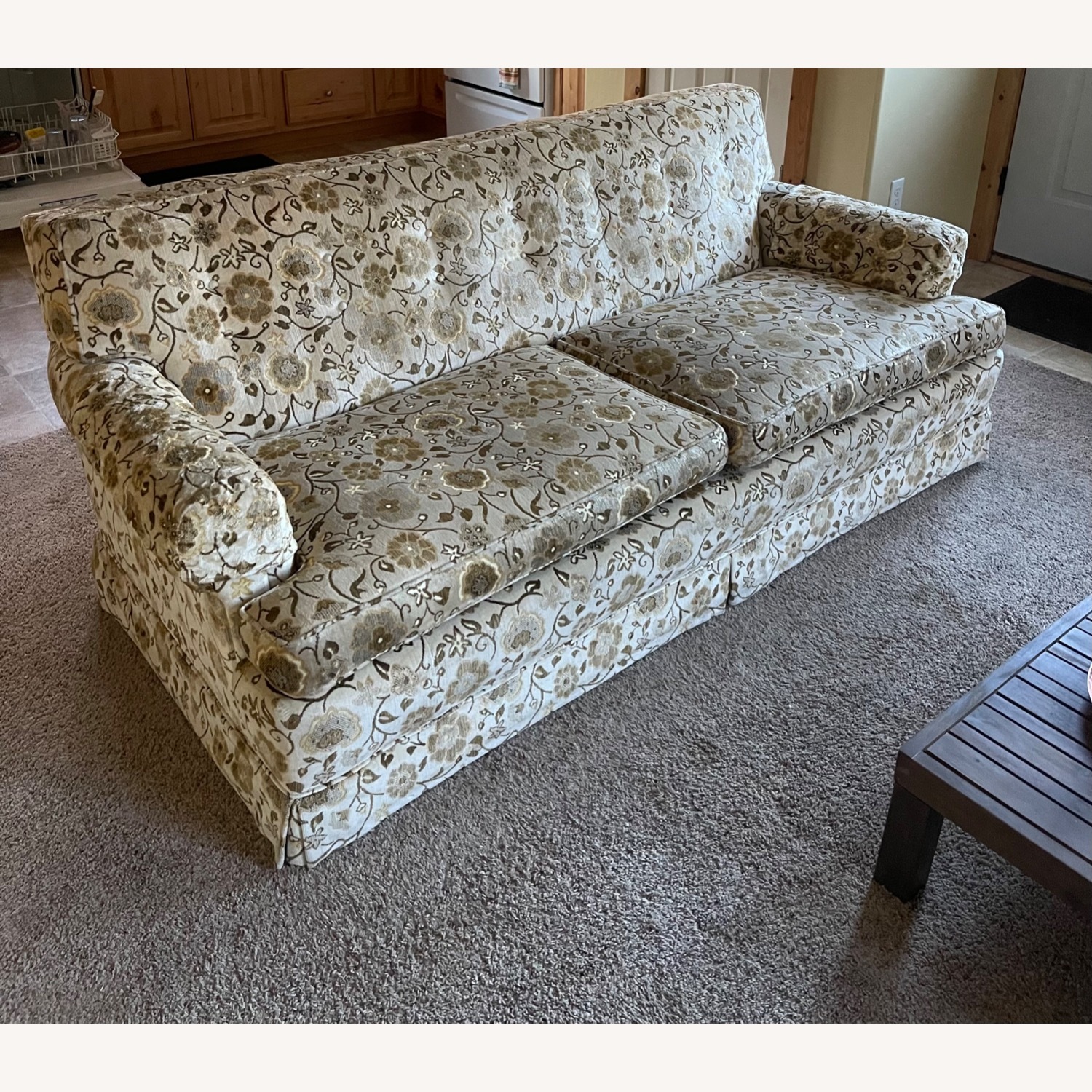 Vintage Floral Velvet Sofa - image-1