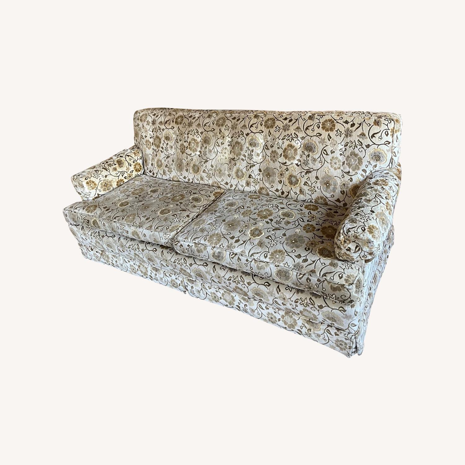 Vintage Floral Velvet Sofa - image-0