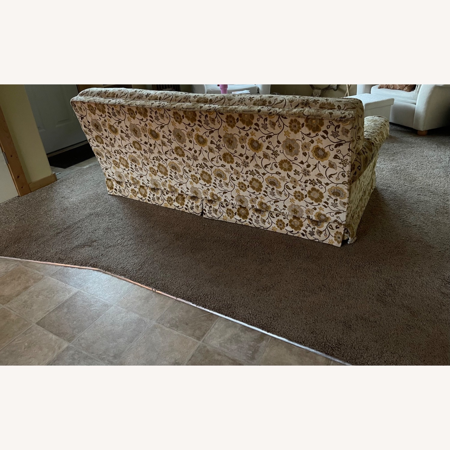 Vintage Floral Velvet Sofa - image-2
