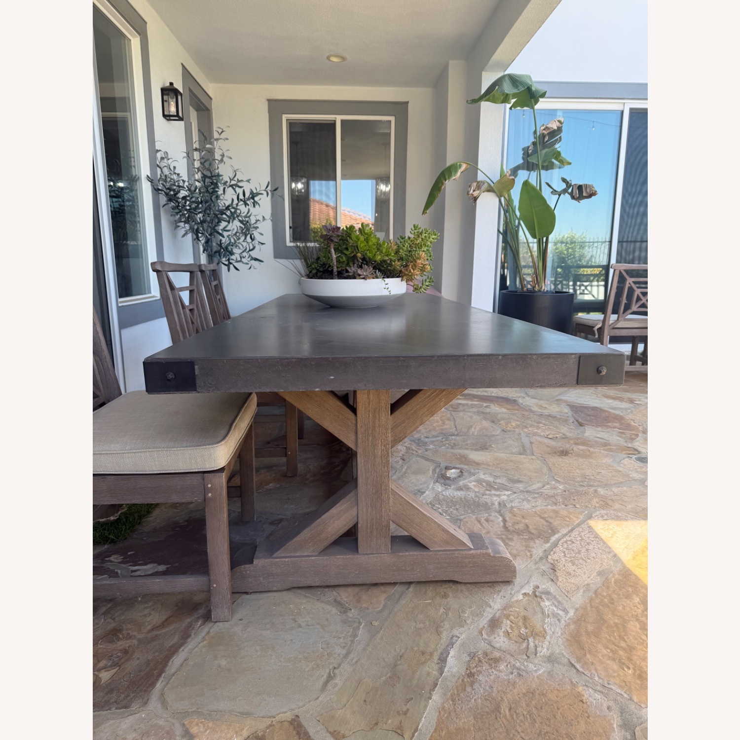 Restoration Hardware 9 Foot Concrete Dining Table - image-3