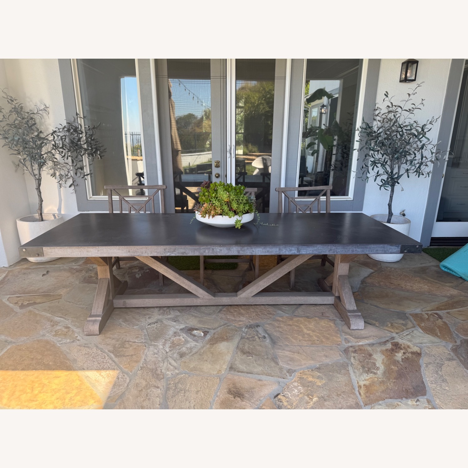 Restoration Hardware 9 Foot Concrete Dining Table - image-1