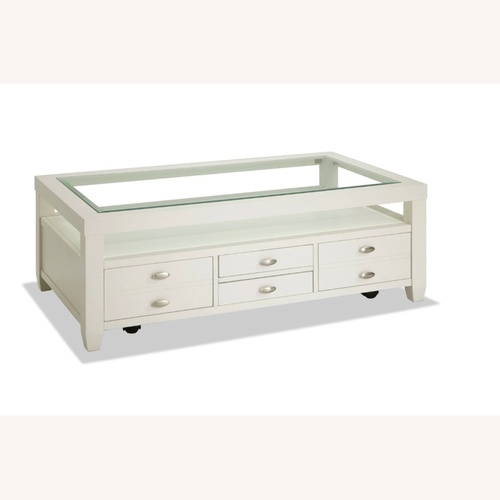 Used Bob's Discount Furniture Prestige White Coffee Table for sale on AptDeco