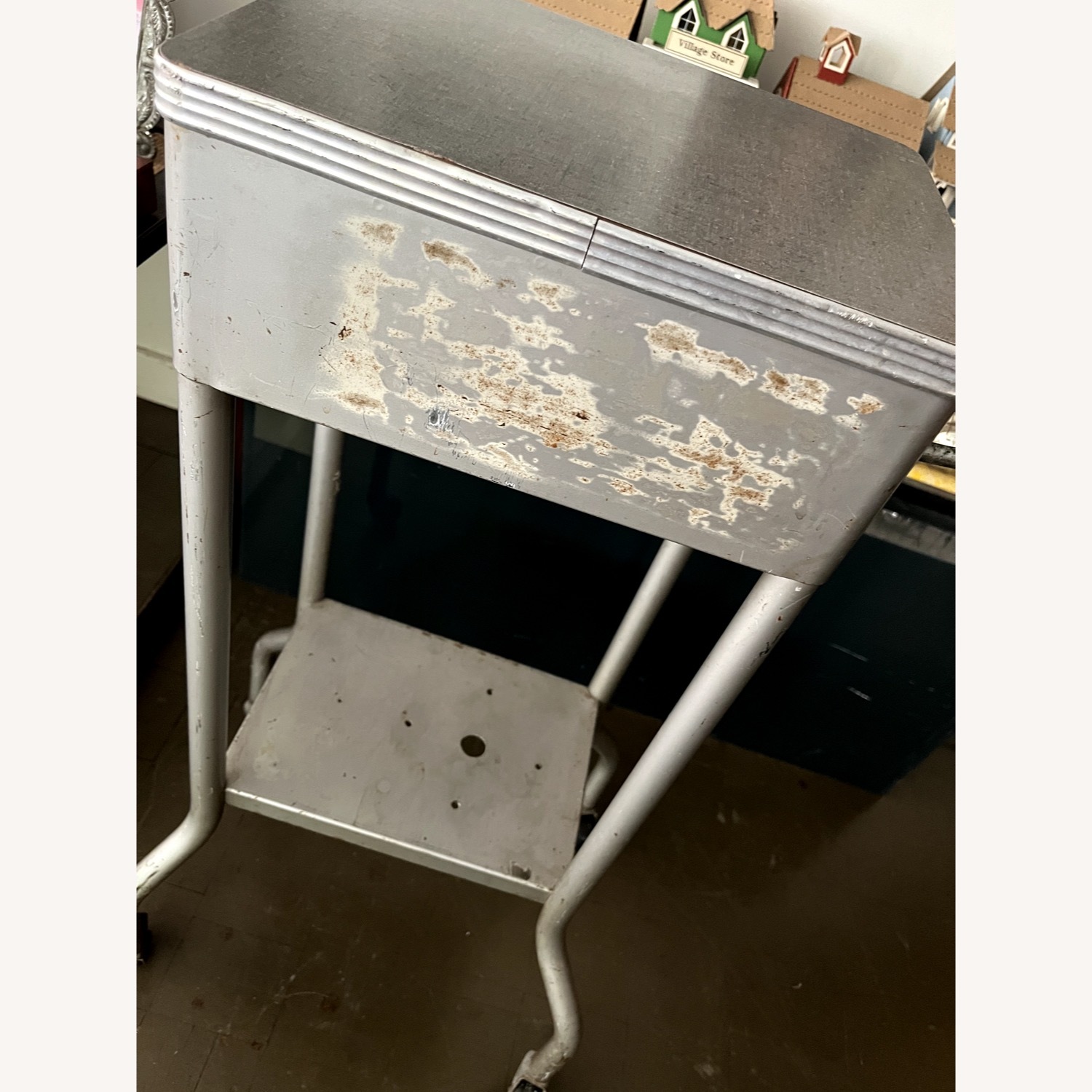 Industrial Side Table Medical Salvage 1950s - image-9