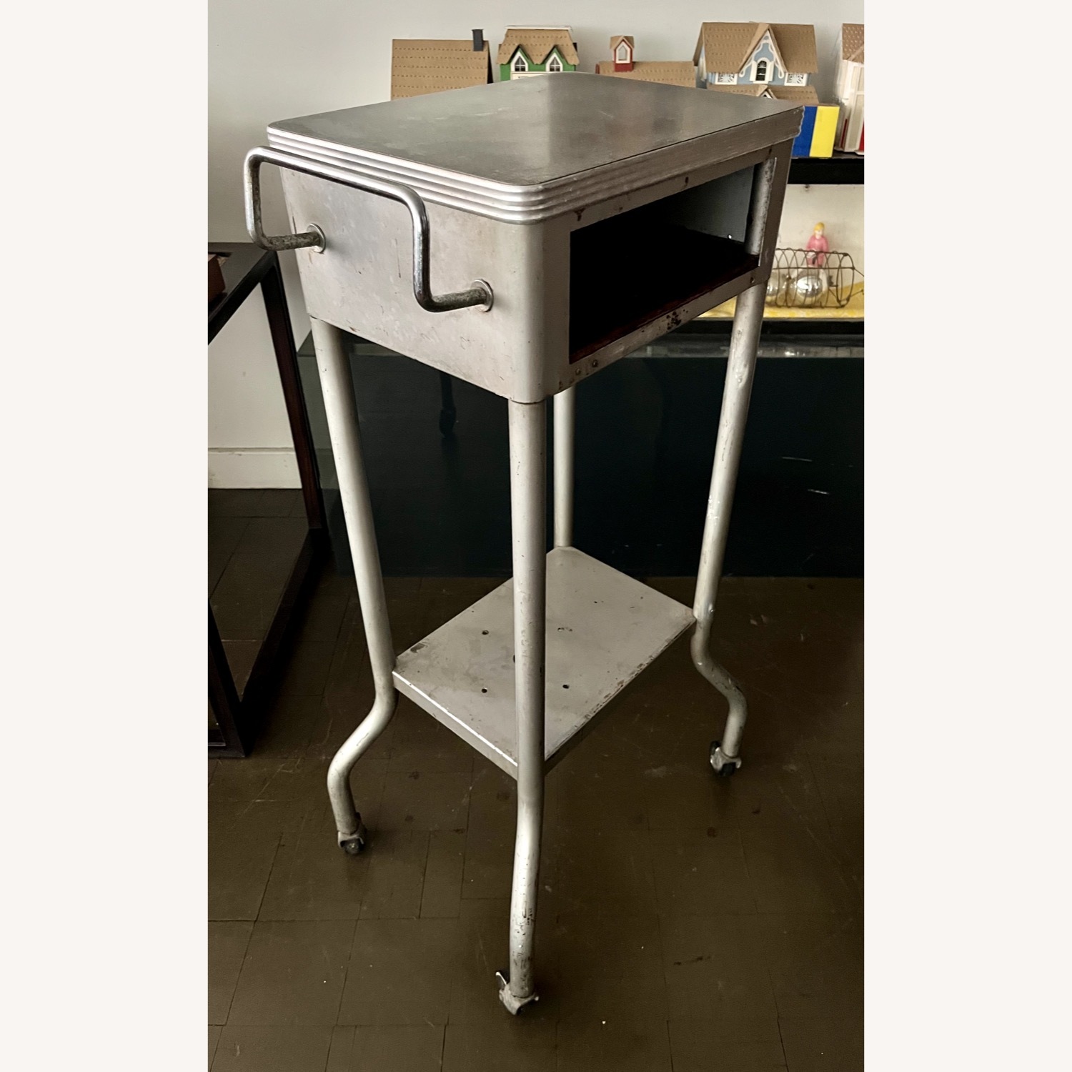 Industrial Side Table Medical Salvage 1950s - image-17