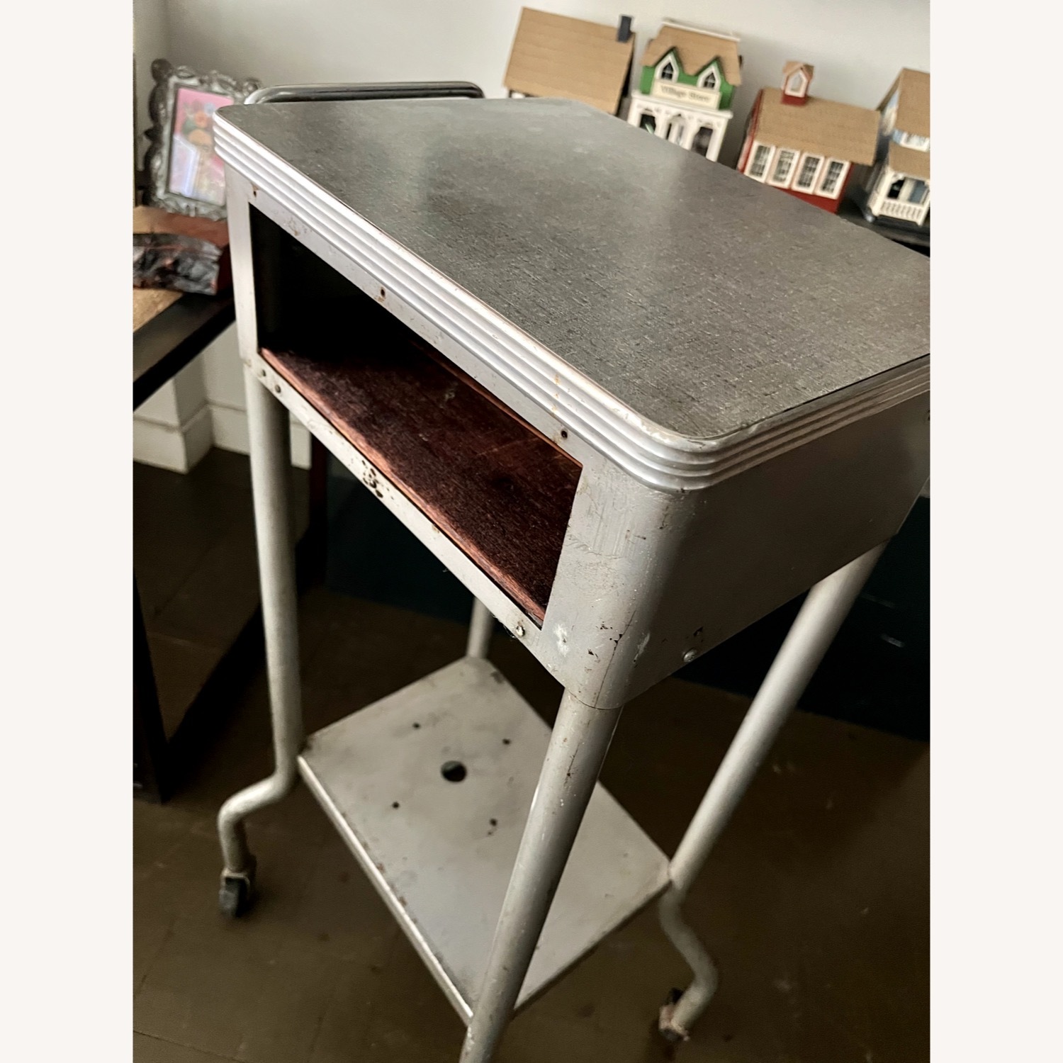 Industrial Side Table Medical Salvage 1950s - image-6