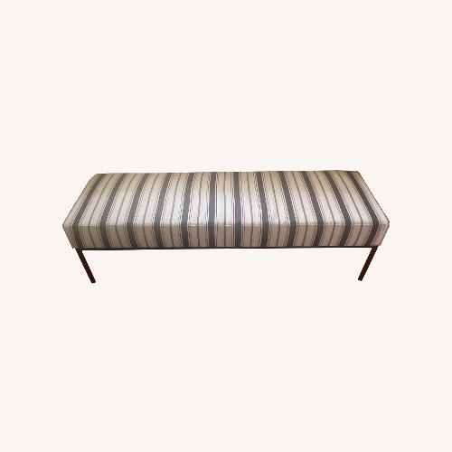 Used Crate and Barrel Black and Ivory Ottoman  for sale on AptDeco