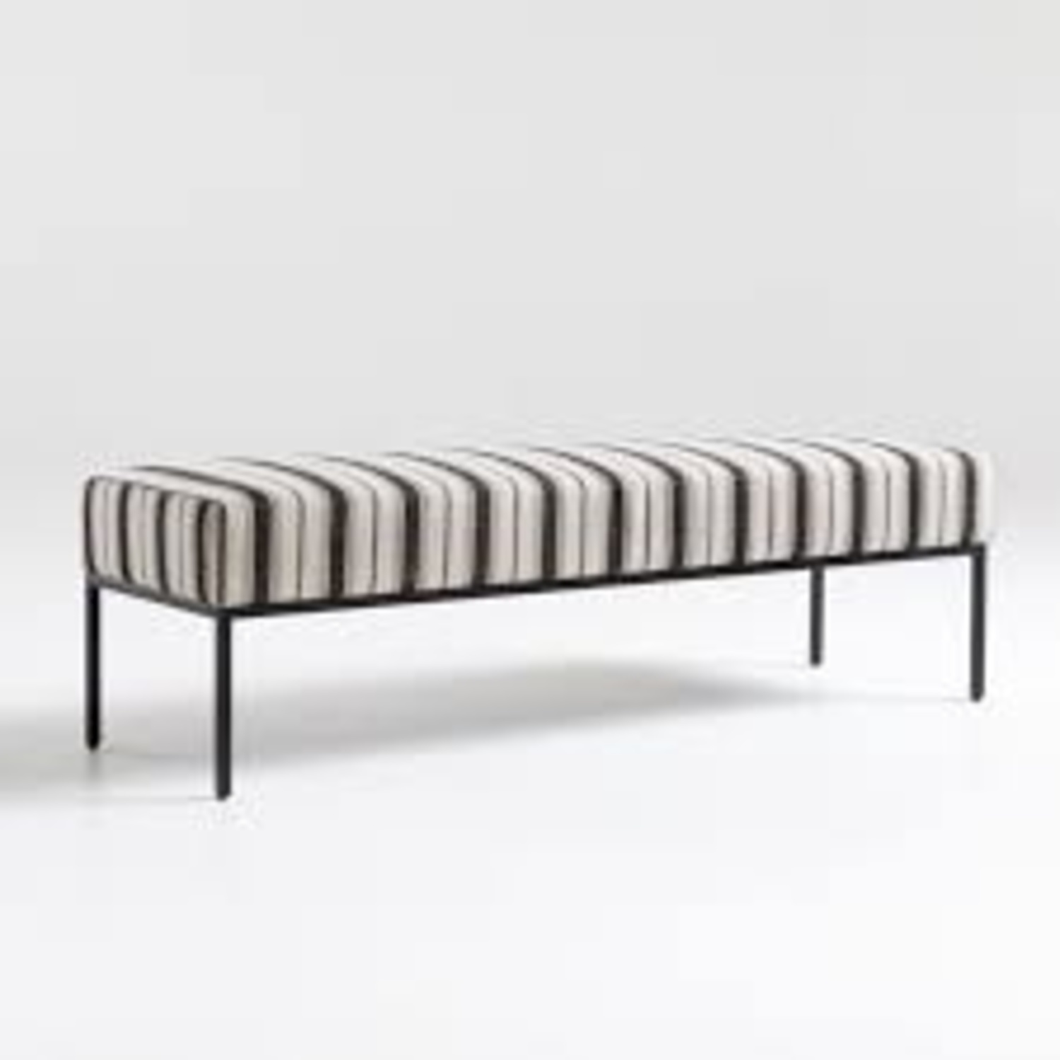 Crate and Barrel Black and Ivory Ottoman - image-5