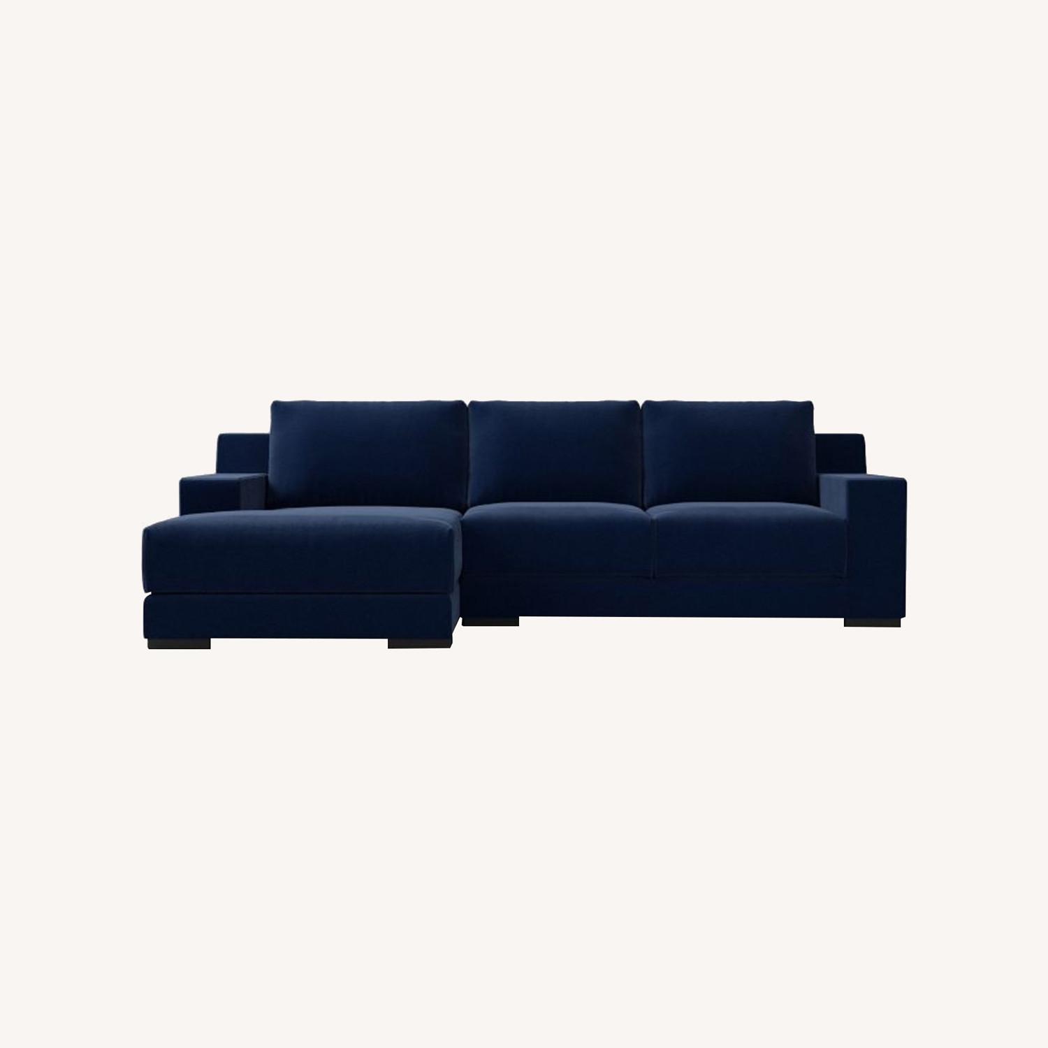 West Elm Dalton Midnight Blue 2-Piece Sectional - image-0