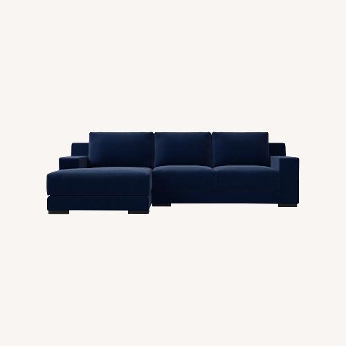 Used West Elm Dalton Midnight Blue 2-Piece Sectional for sale on AptDeco