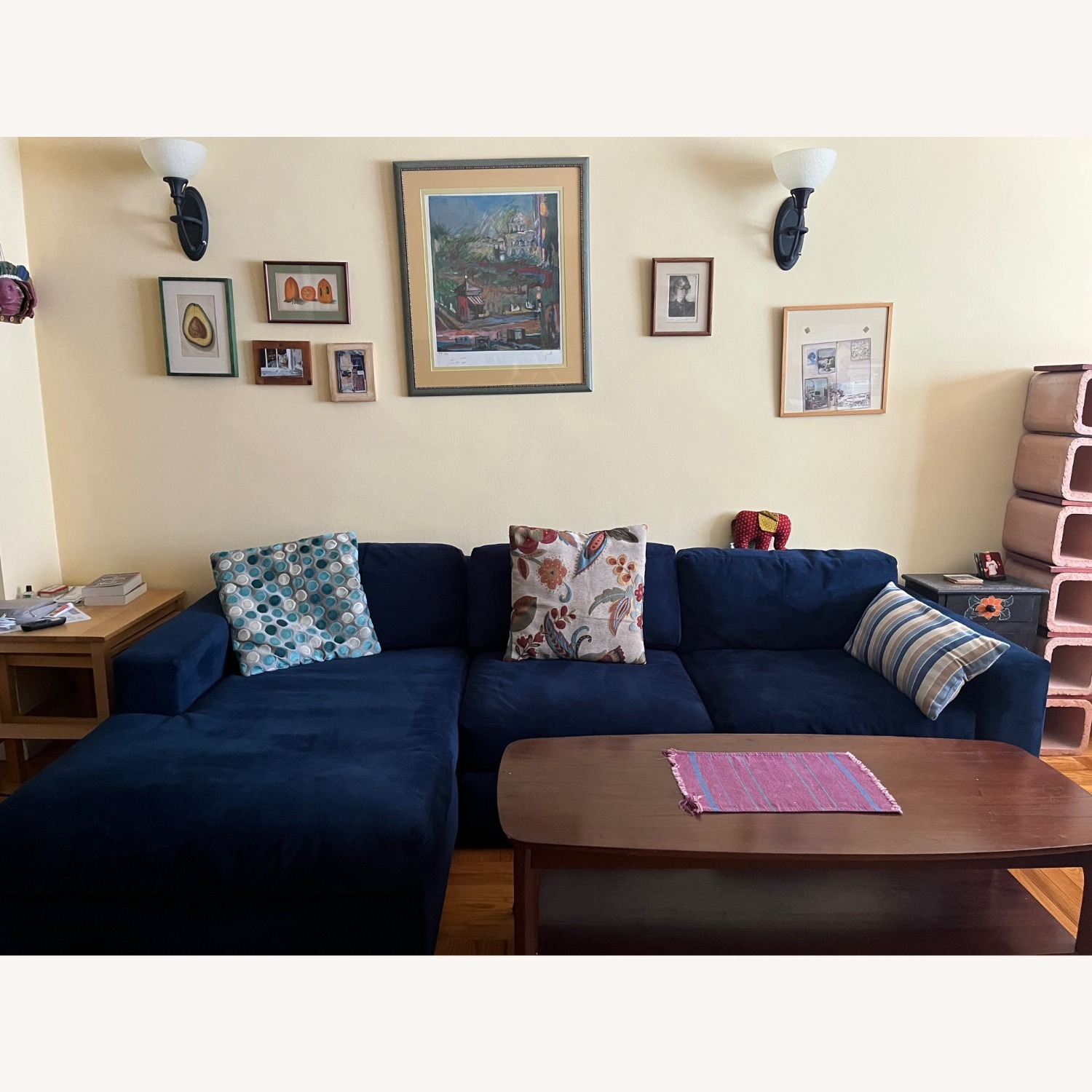 West Elm Dalton Midnight Blue 2-Piece Sectional - image-1