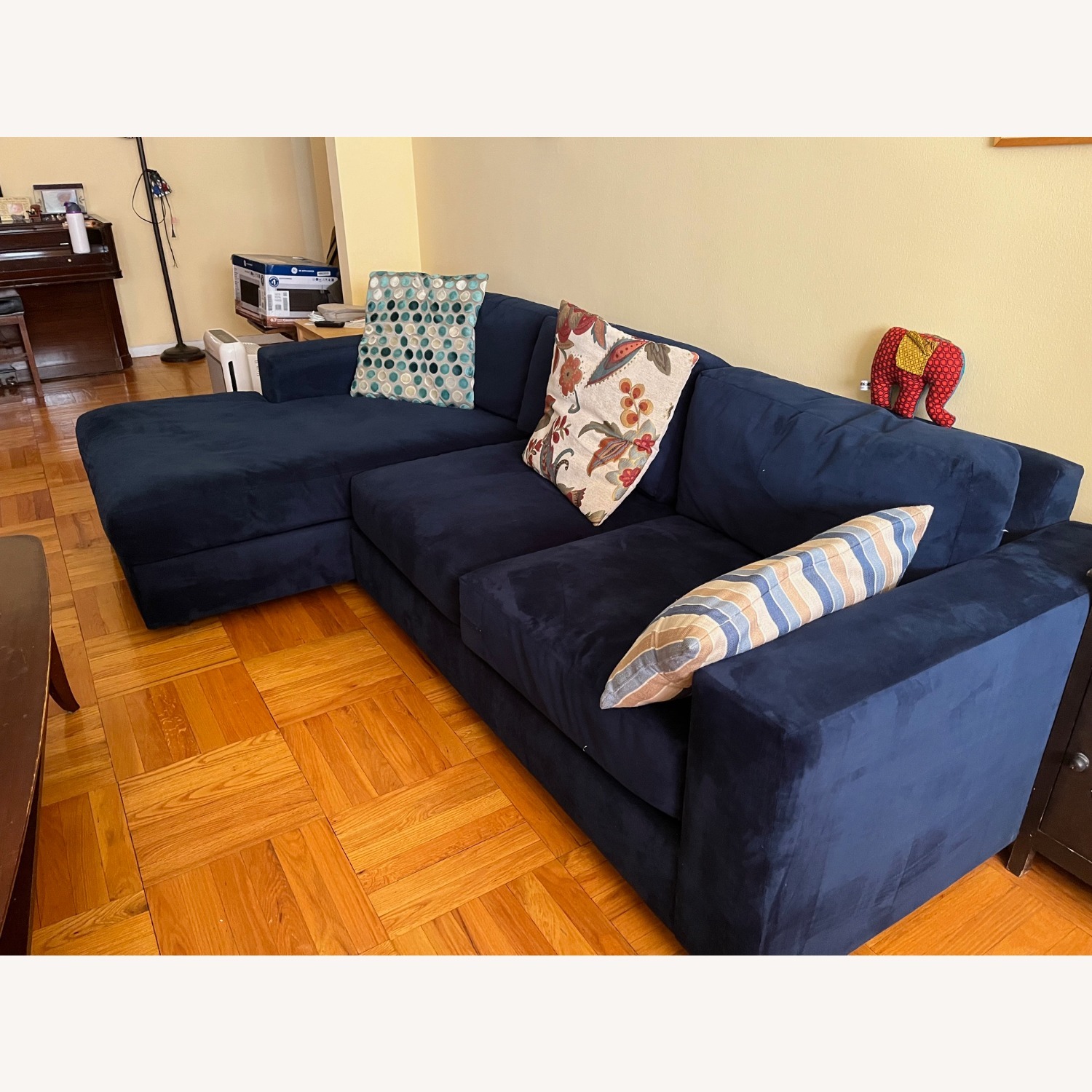 West Elm Dalton Midnight Blue 2-Piece Sectional - image-2