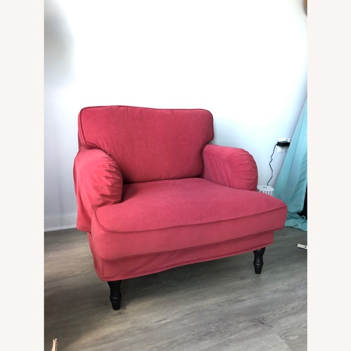 Used IKEA Stocksund Light Red Extra Wide and Deep Armchair for sale on AptDeco