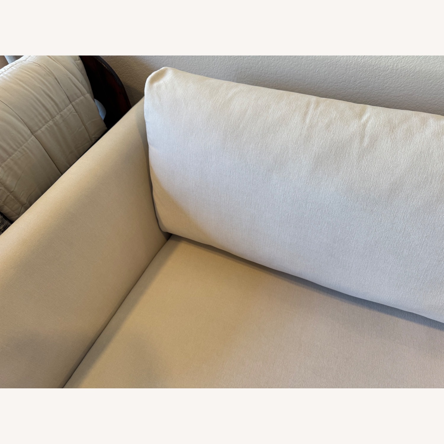 Midcentury Modern Cream Velvet Sofa - image-5