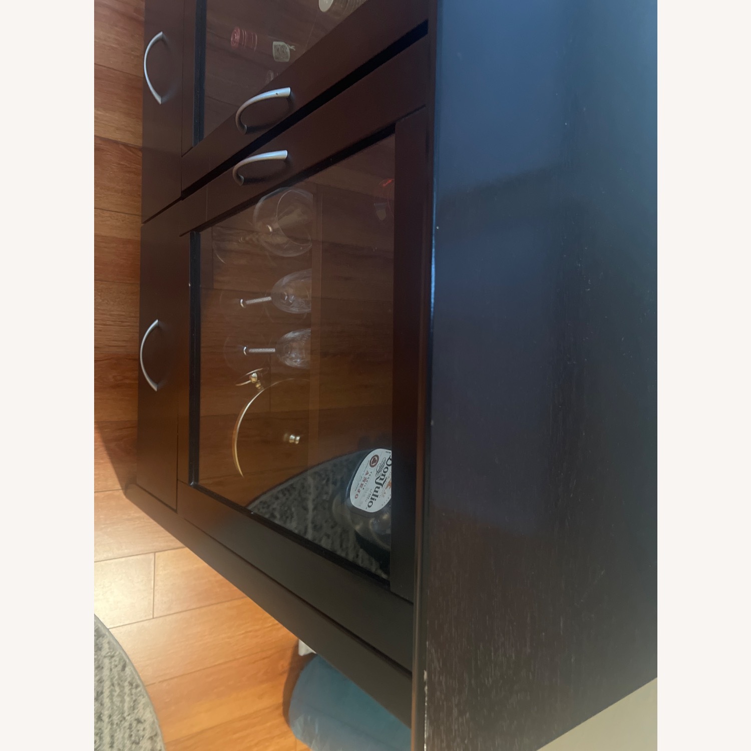 Dark Brown Wood Bar Storage Unit - image-5