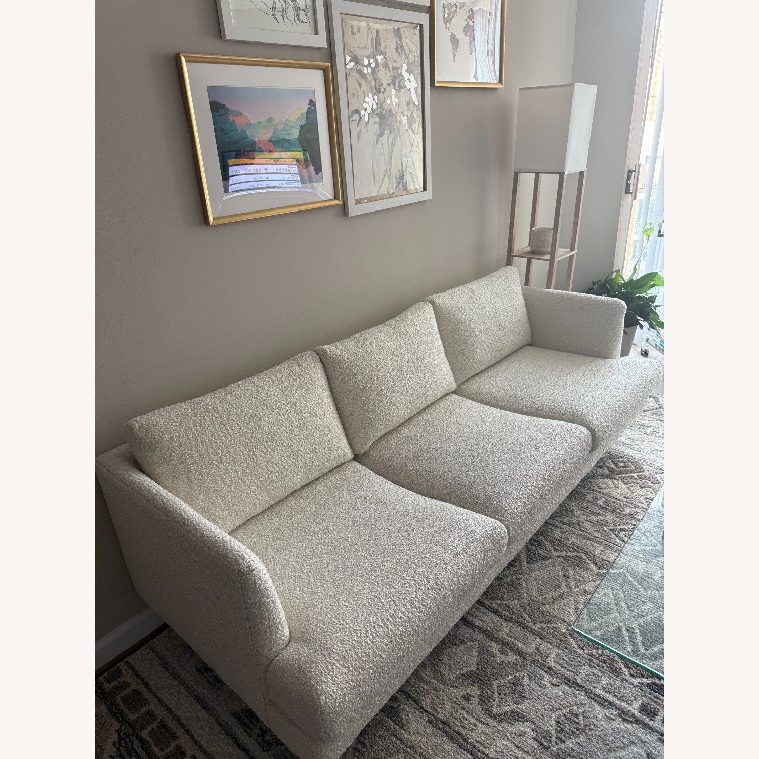 AllModern Miller 84'' White Boucle Couch - image-1