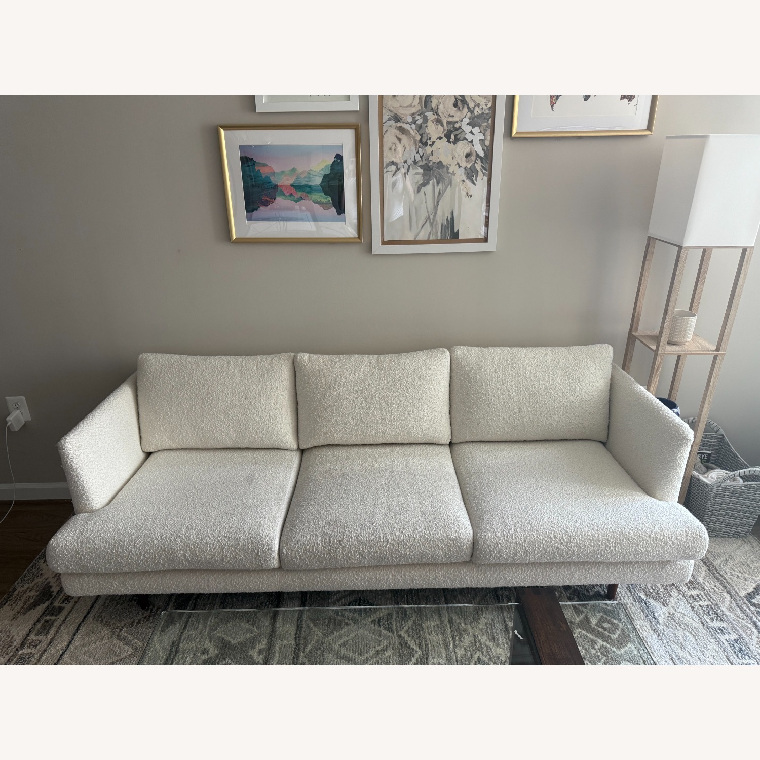 AllModern Miller 84'' White Boucle Couch - image-2