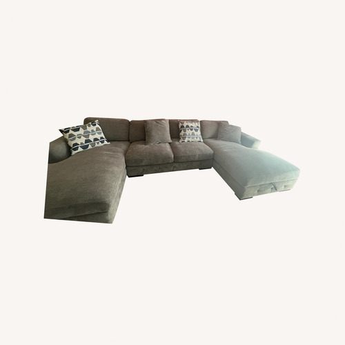 Used Playground Gray 148'' 3 Piece Dual Chaise Sectional  for sale on AptDeco