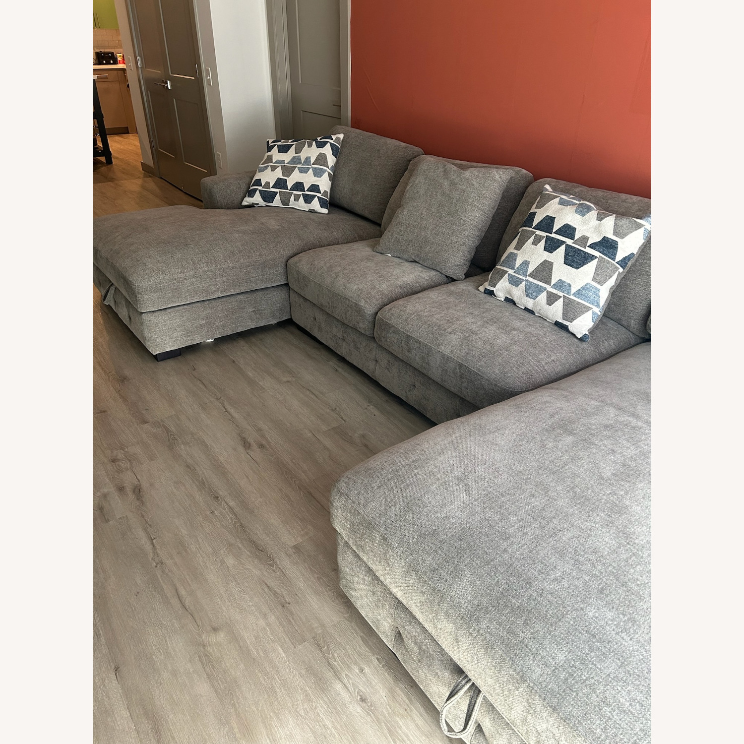 Playground Gray 148'' 3 Piece Dual Chaise Sectional  - image-3