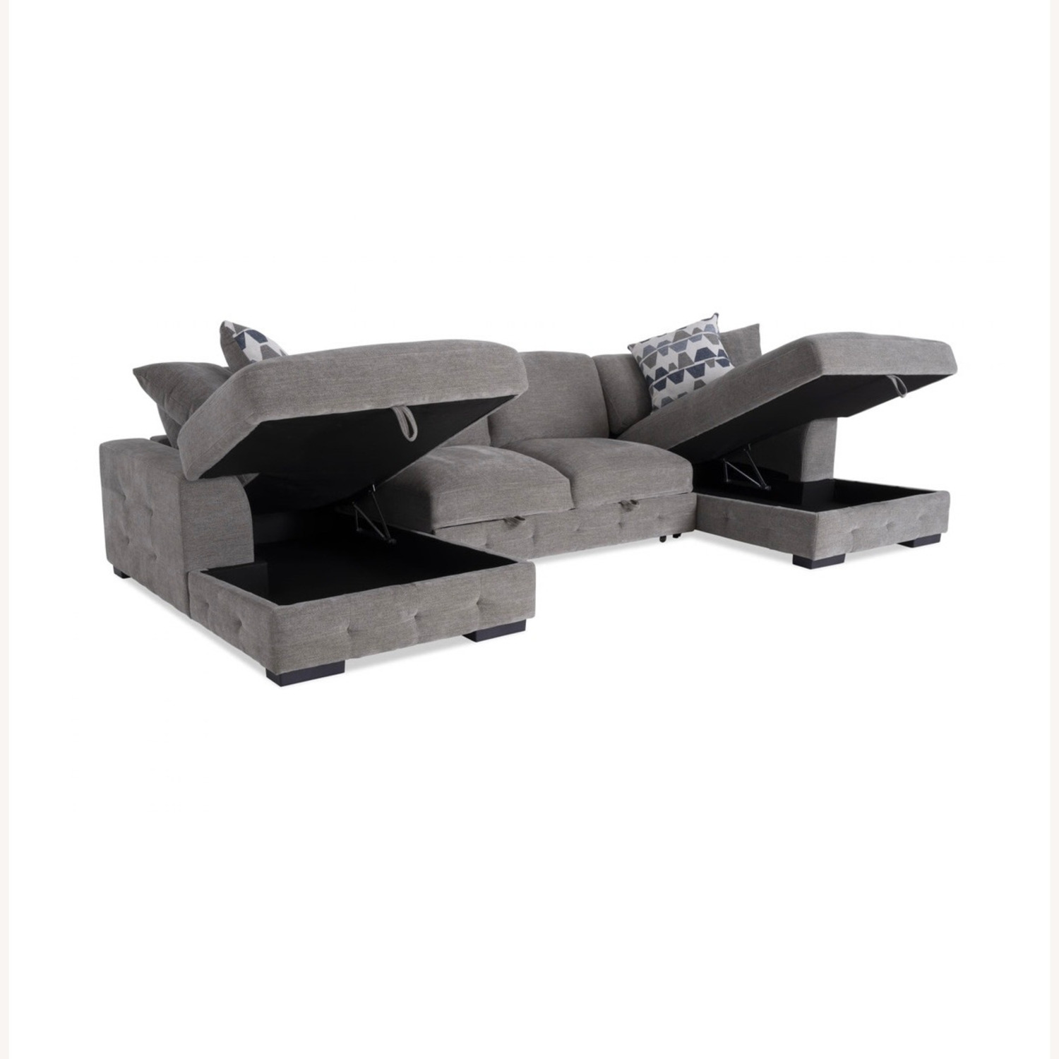 Playground Gray 148'' 3 Piece Dual Chaise Sectional  - image-4
