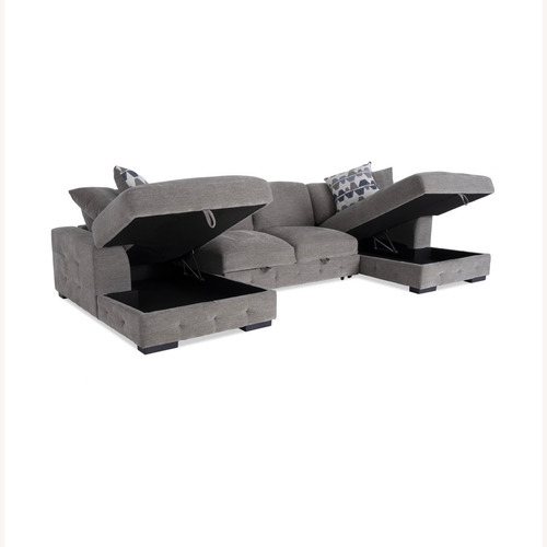 Used Playground Gray 148'' 3 Piece Dual Chaise Sectional  for sale on AptDeco