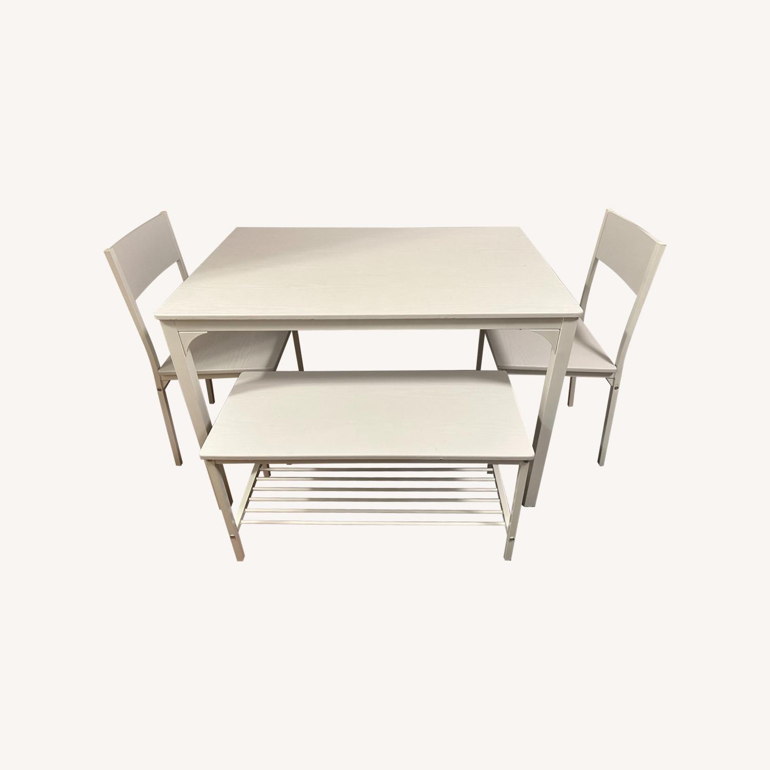 Wayfair White Dining Table Set 2 Chairs + Bench - image-0