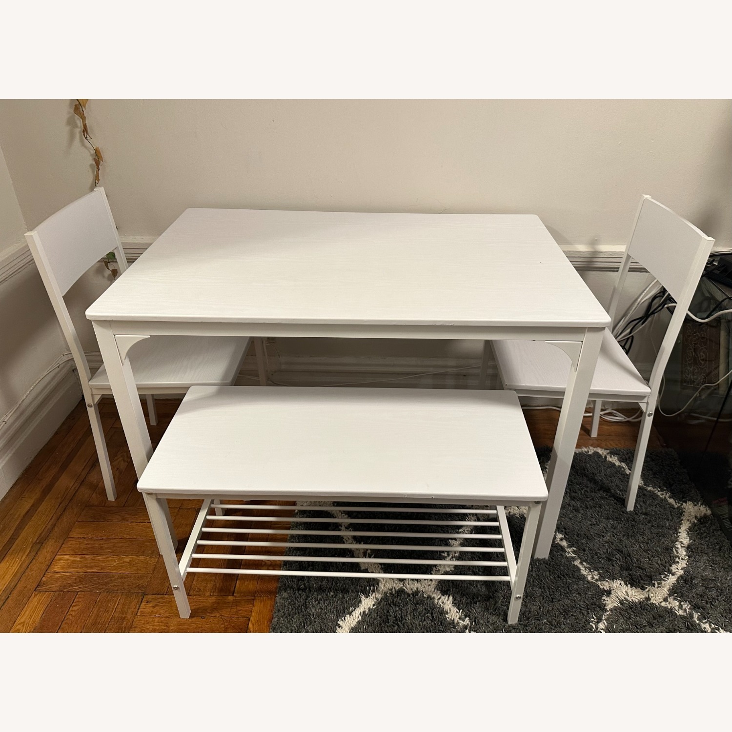 Wayfair White Dining Table Set 2 Chairs + Bench - image-1